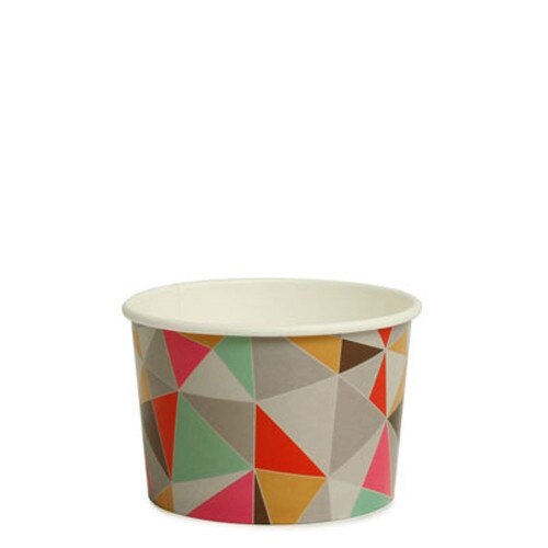 8oz Ice Cream Cups -Polygon Design- x 1000 Case